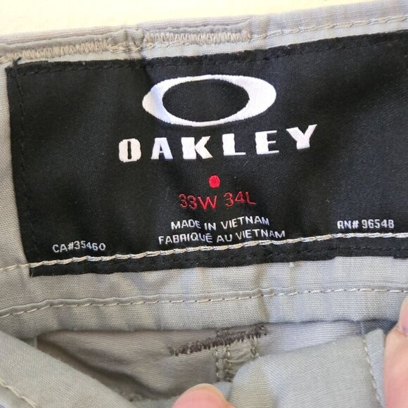 Oakley Golf Pants Outdoor Athletic Hiking Gray Cotton Blend Size 33x34 - Picture 6 of 6